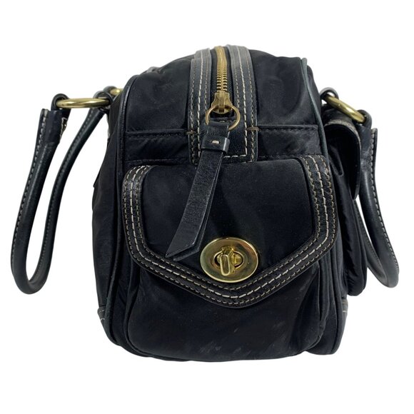 Vintage COACH Gallery Legacy Trainer Satchel 4453 Black/Gold + Hang Tag/Fob Y2K - Picture 4 of 15